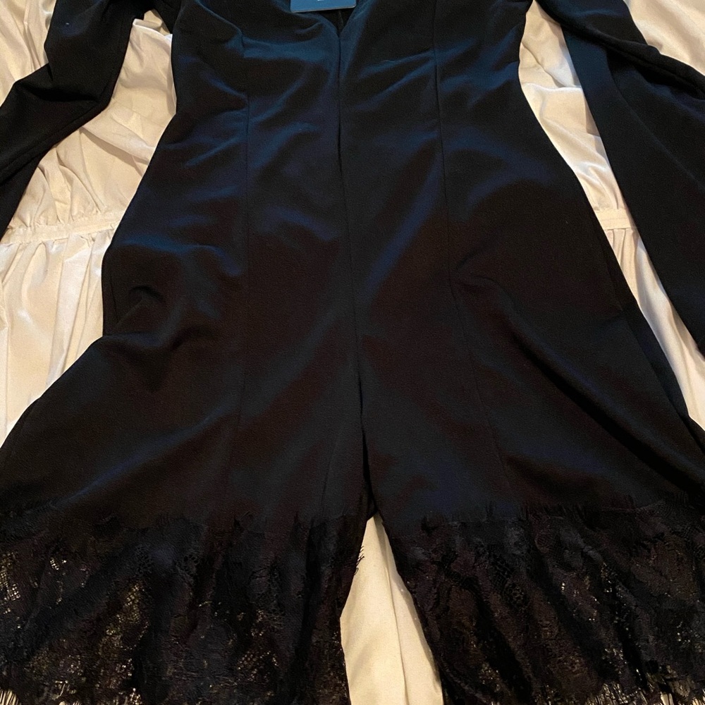 PrettyLittleThing black polyester unitard - Picture 2 of 2
